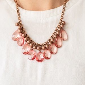 Paparazzi coral & copper necklace